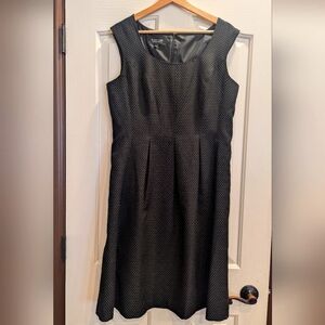 Black Label by Evan-Picone Black with White Polka Dots Dress